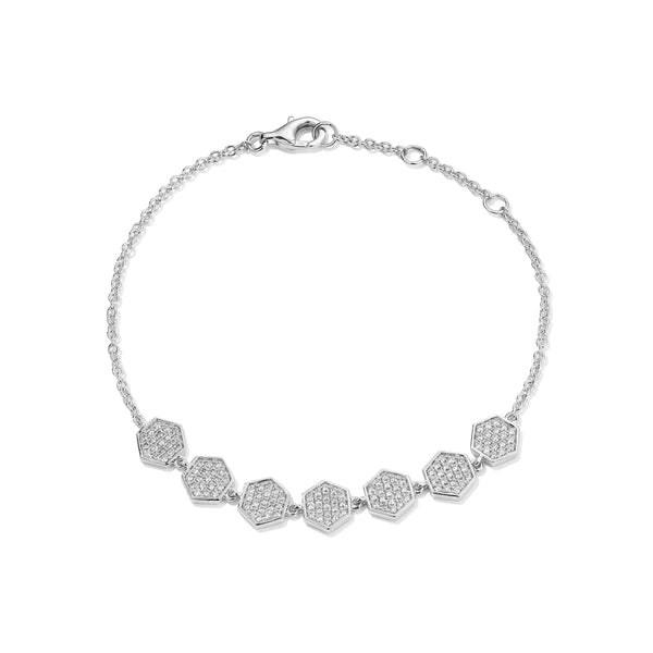Hex Link Diamond Bracelet