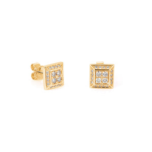 Trapezoid Prism Diamond Earrings