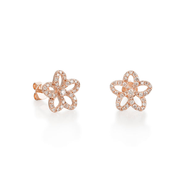 Blossoming Flower Diamond Earrings