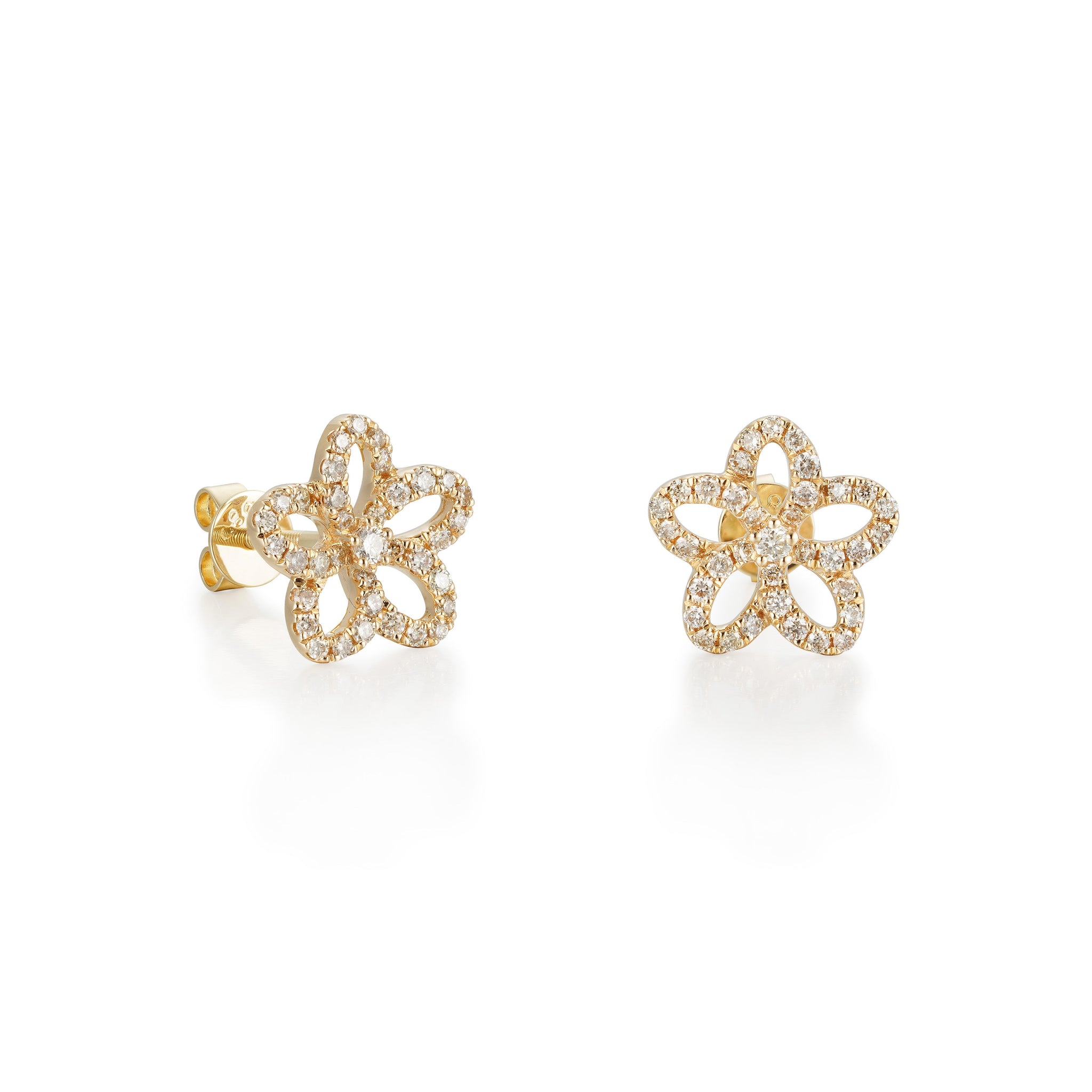 Blossoming Flower Diamond Earrings