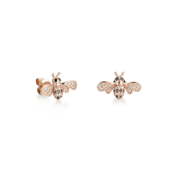 Diamond Bumblebee Stud Earrings