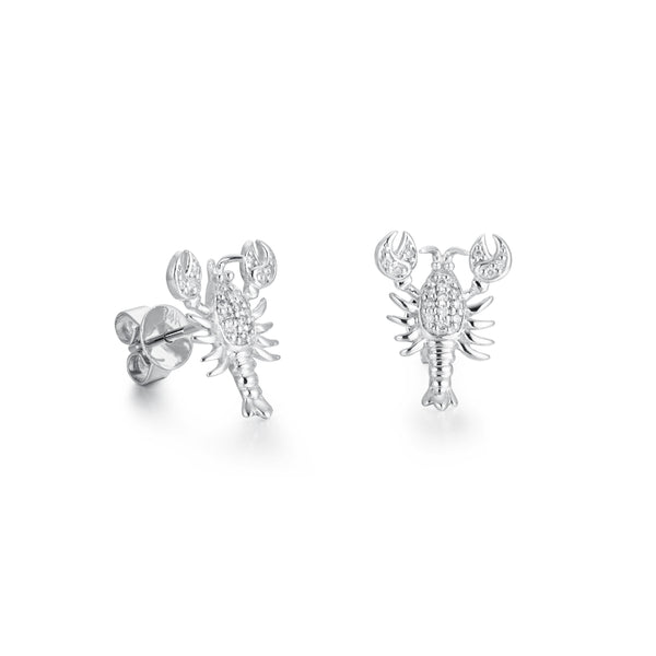 Diamond Lobster Stud Earrings